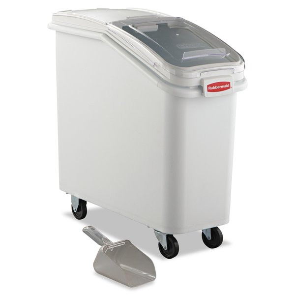 Rubbermaid Commercial ProSave Mobile Ingredient Bin, 20.57gal, 13 1/8w x 29.25d x 28h, White FG360088WHT